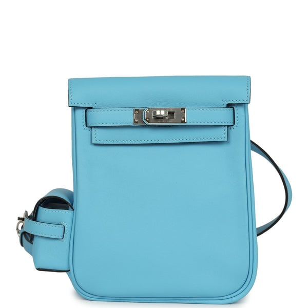 Hermes Hermes Mini Kelly Jump Backpack Celeste Swift Palladium Hardware