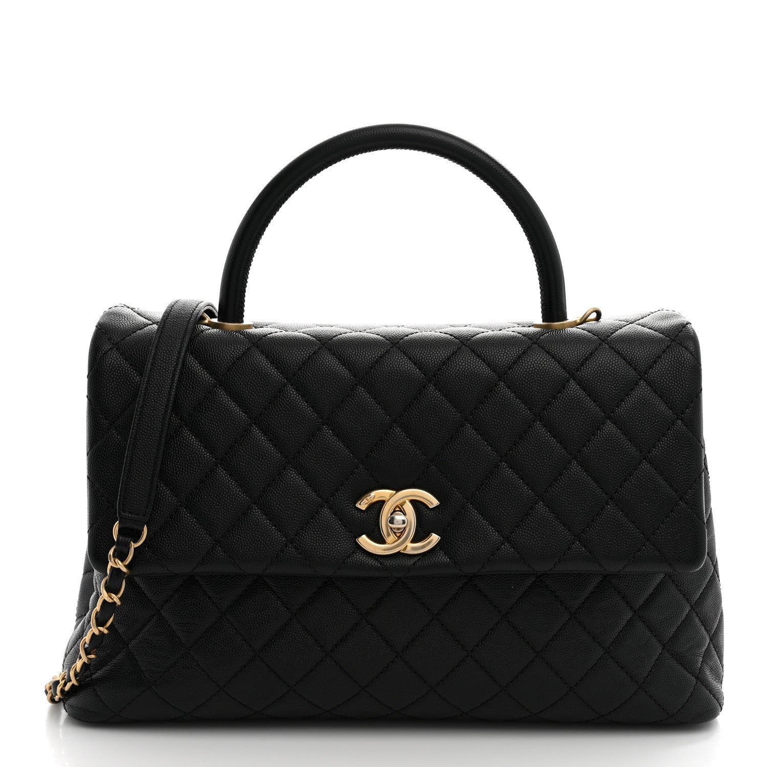 Chanel Caviar Quilted Medium Coco Handle Flap Black