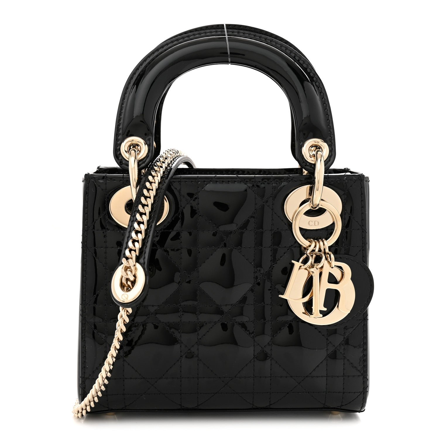 Christian Dior Patent Cannage Mini Lady Dior Black