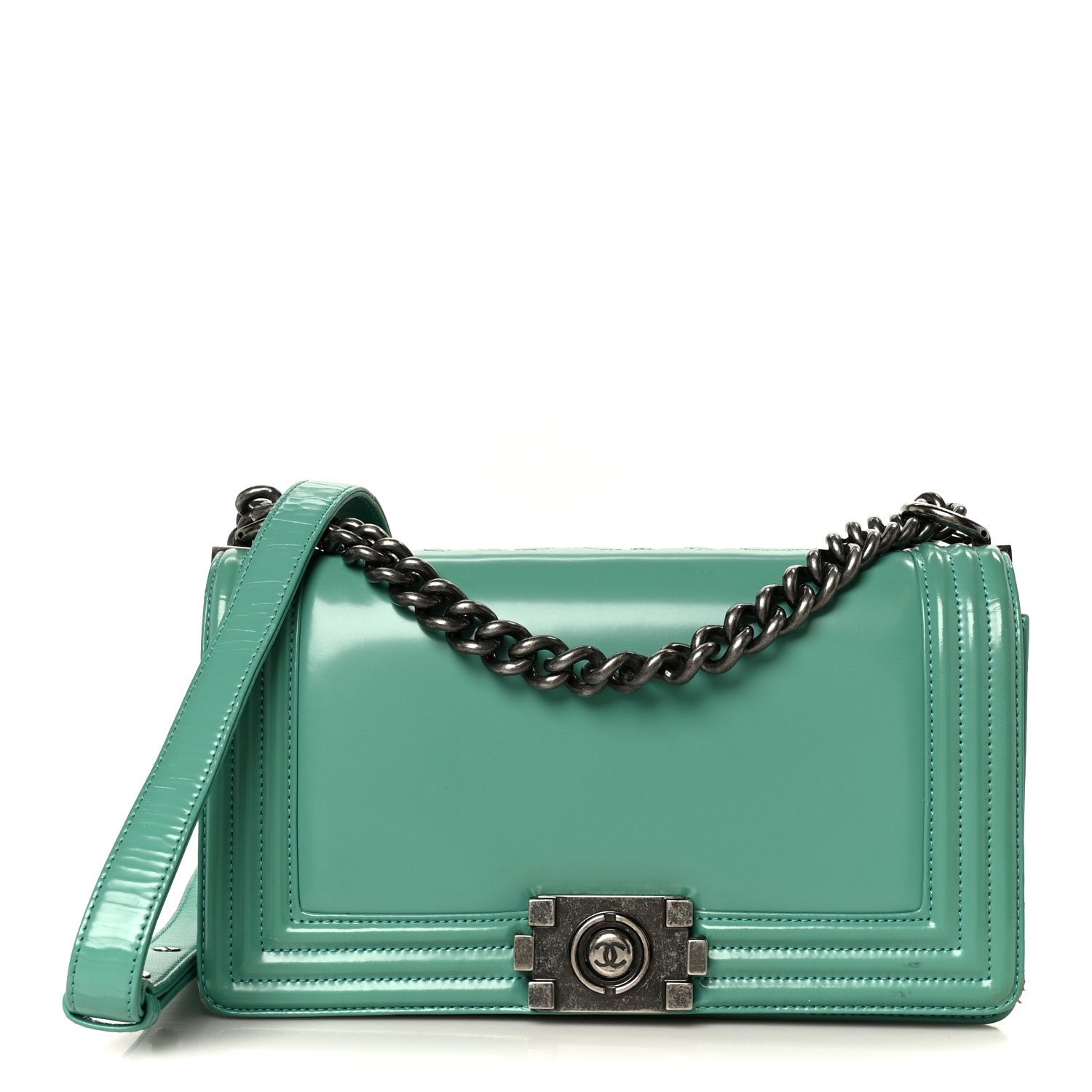 Chanel Glazed Calfskin Medium Boy Flap Green