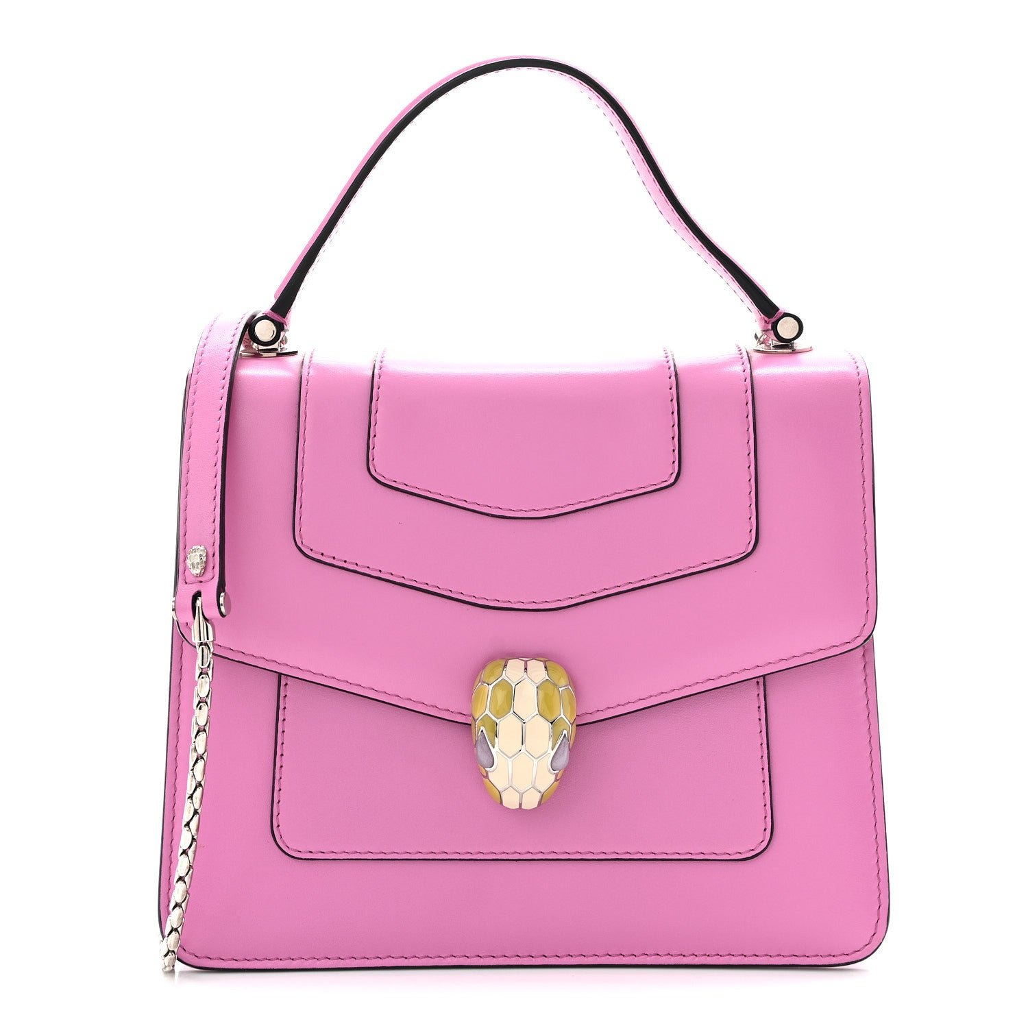 Bulgari Calfskin Serpenti Forever Top Handle Pink