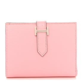 Hermes Chevre Mysore Bearn Compact Wallet Rose Sakura