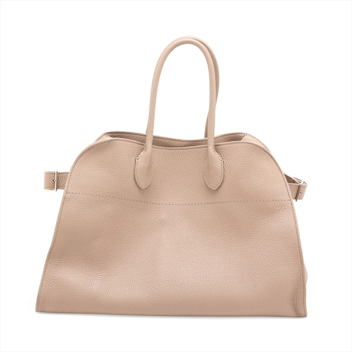 The Row Soft Margaux 15 Leather Hand bag Beige