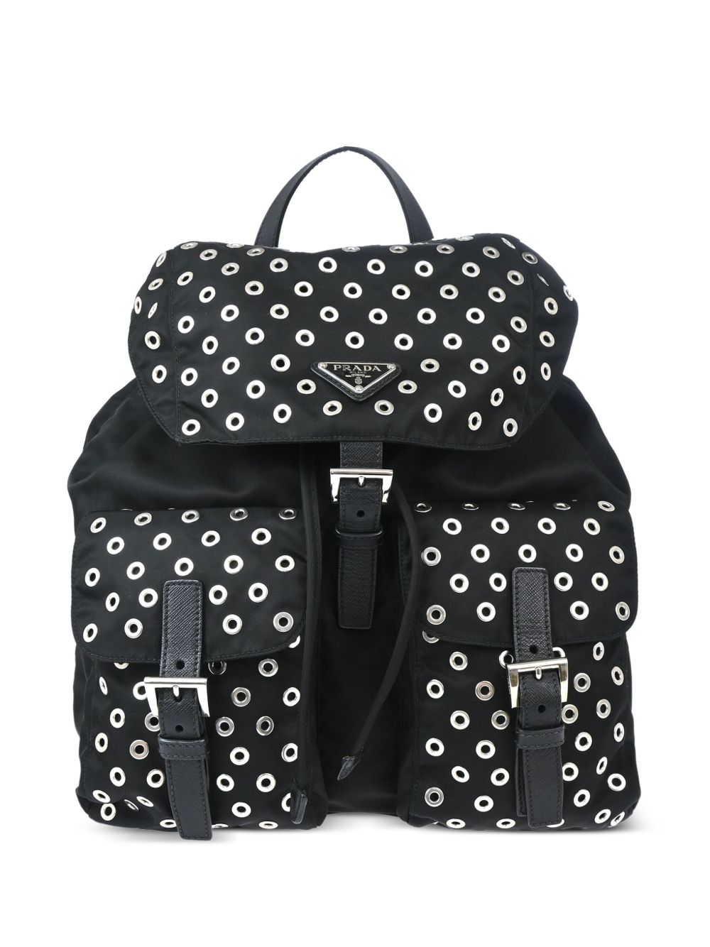 Prada 2010s triangle-logo backpack