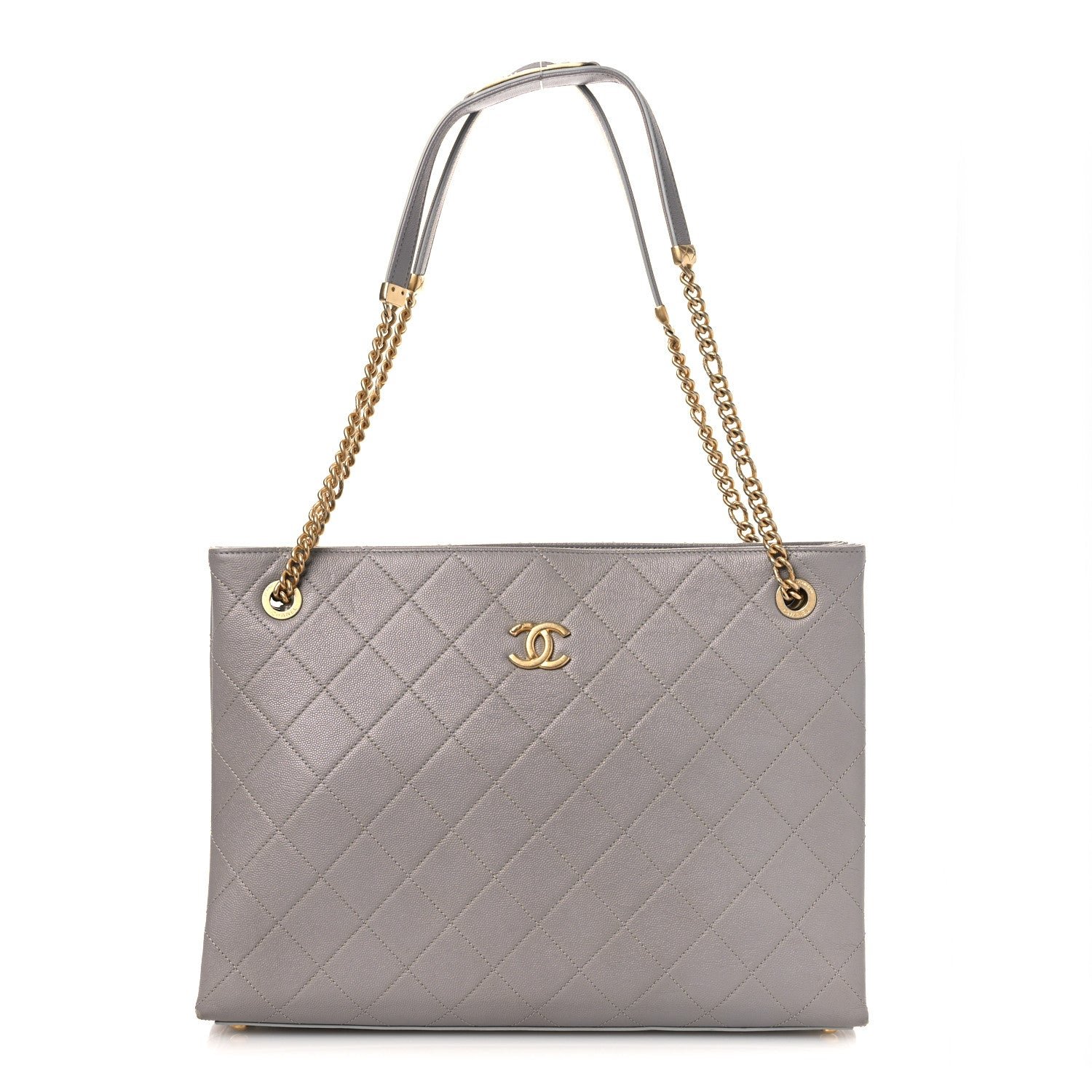 Chanel Caviar Quilted Large Classic Shopping Tote Grey