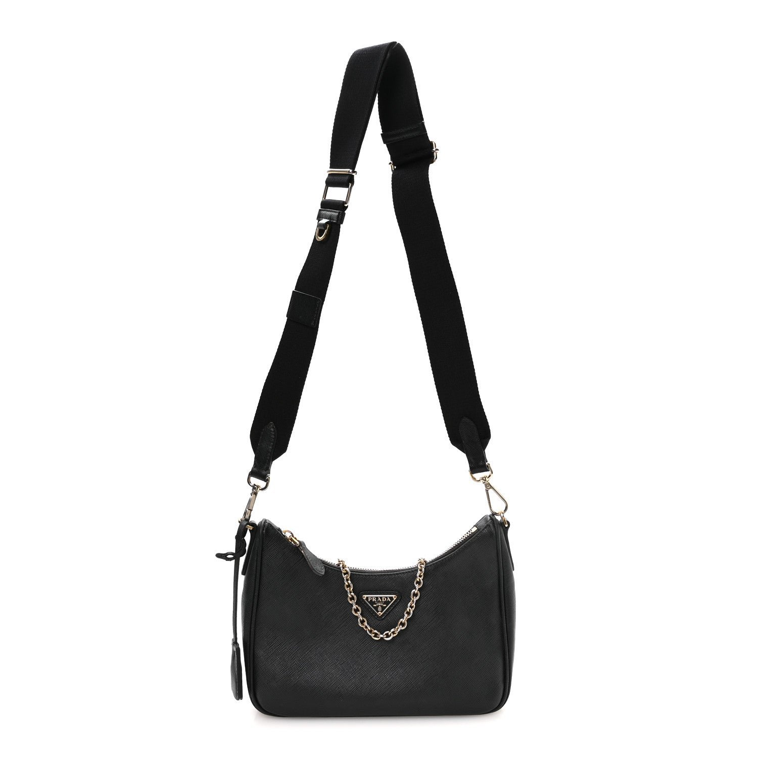 Prada Saffiano Lux Re-Edition 2005 Shoulder Bag Black