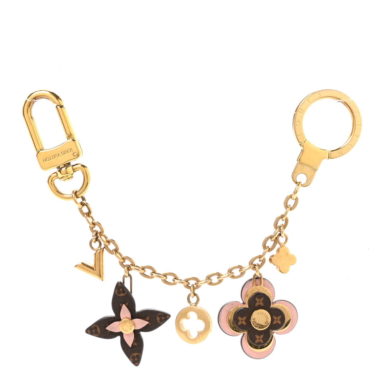 Louis Vuitton Brass Monogram Blooming Flowers Bag Charm Key Holder  Rose Ballerine