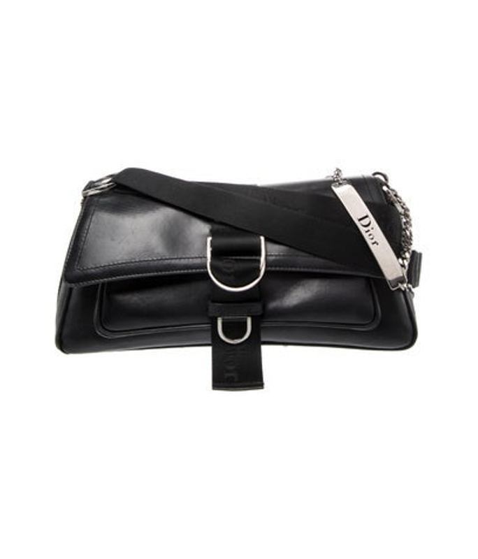 Dior Dior Leather Dior Black Coated Canvas Crystal Hardcore Shoulder Bag