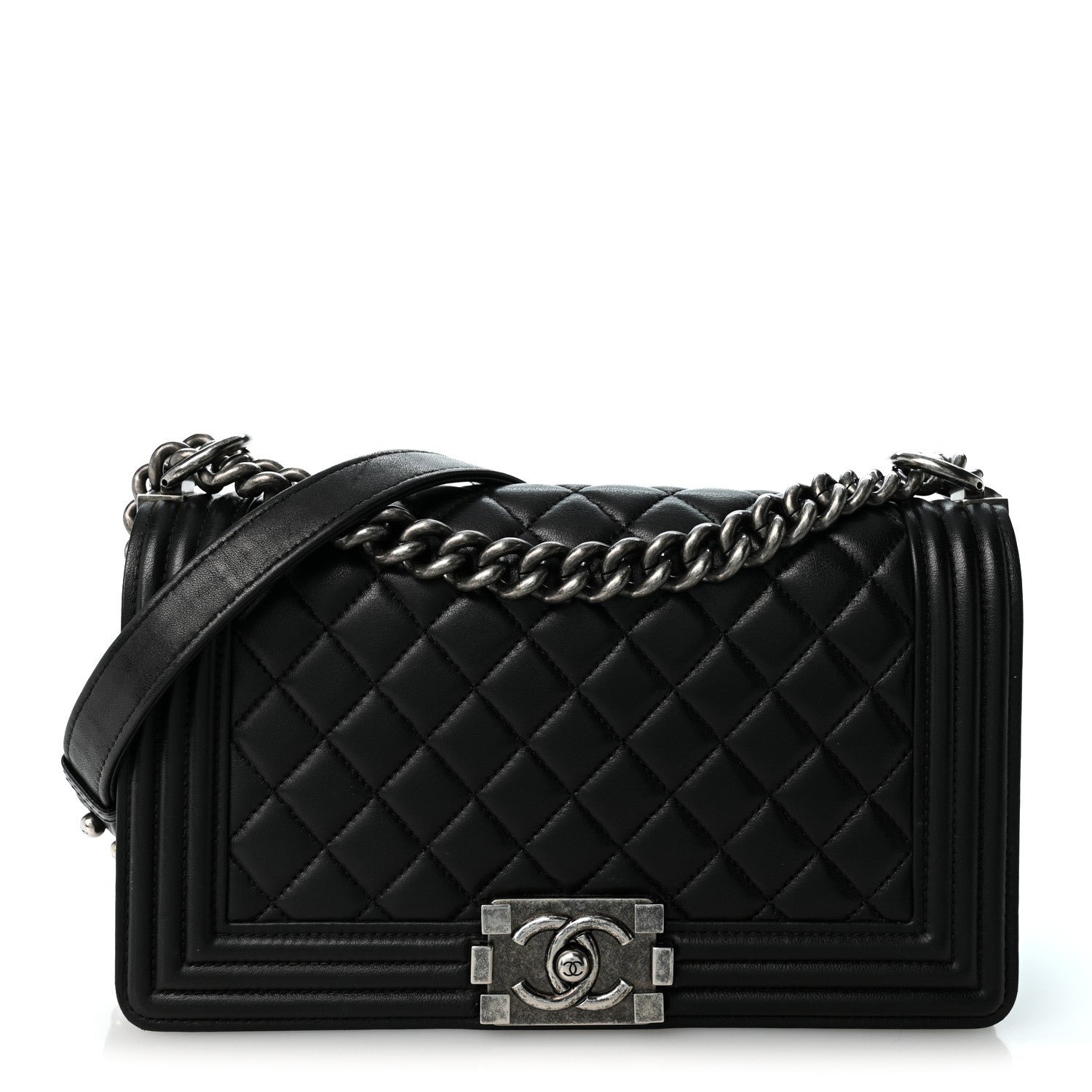 Chanel Calfskin Quilted Medium Boy Flap Black