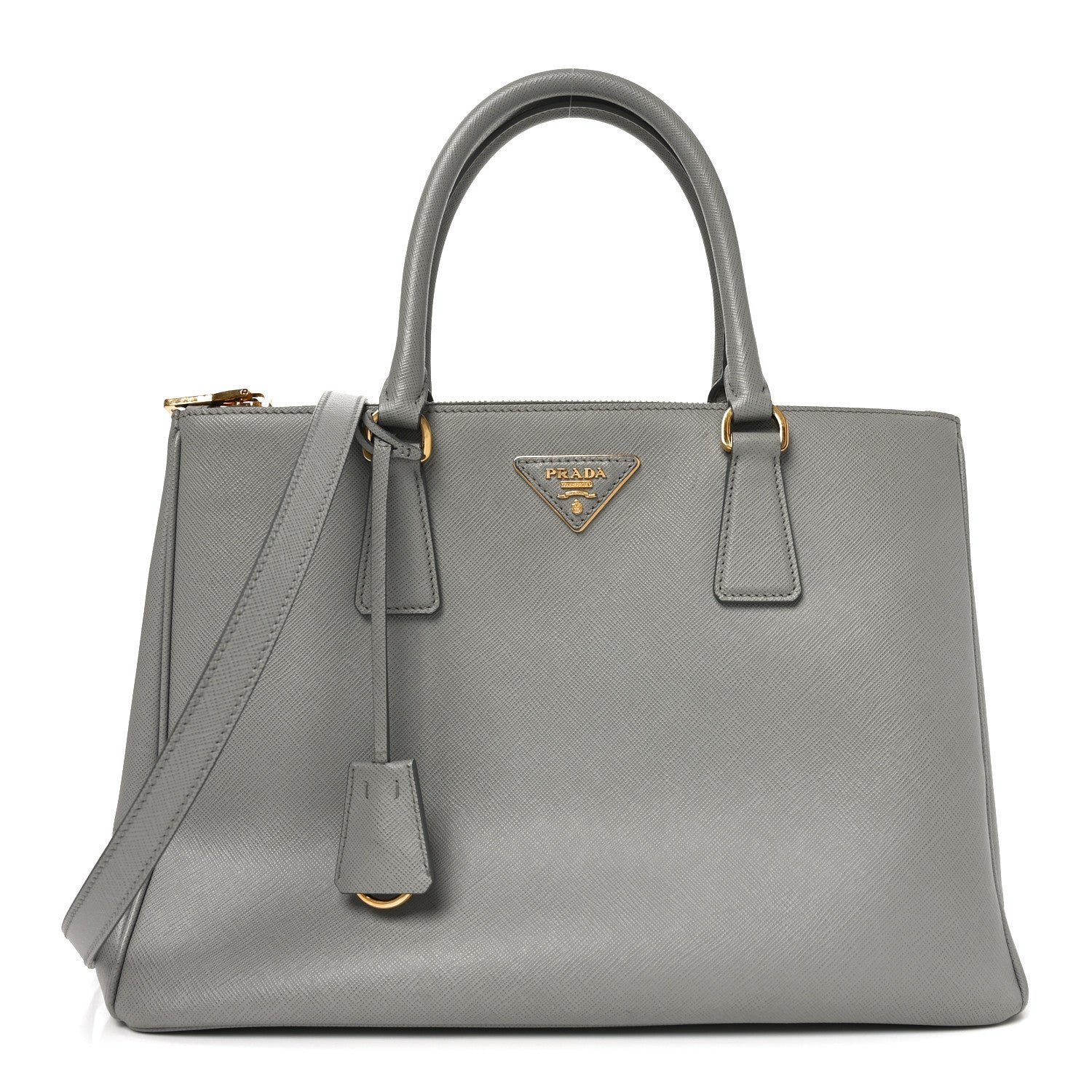 Prada Saffiano Medium Galleria Double Zip Tote Marmo