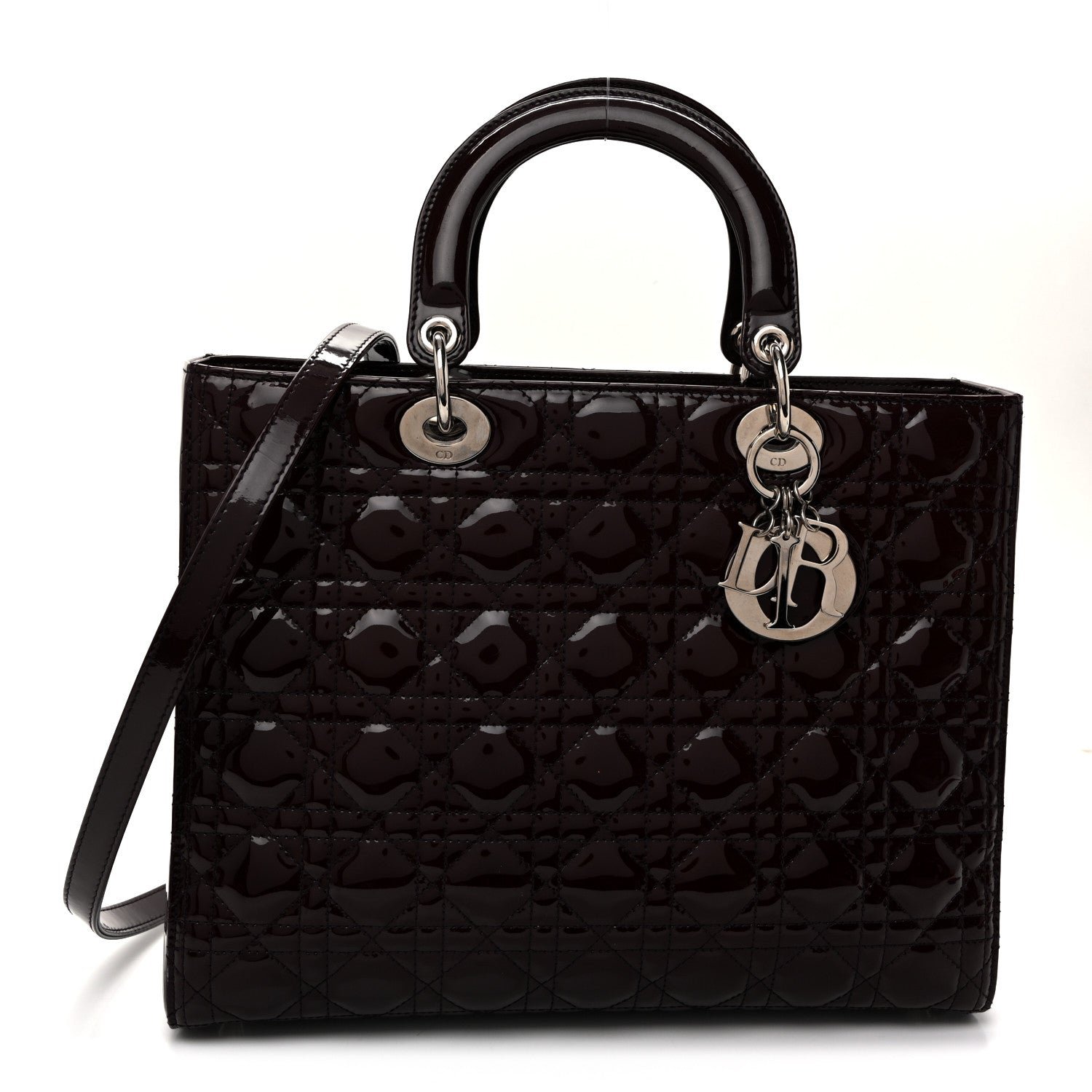 Christian Dior Patent Cannage Large Lady Dior Violet Purple