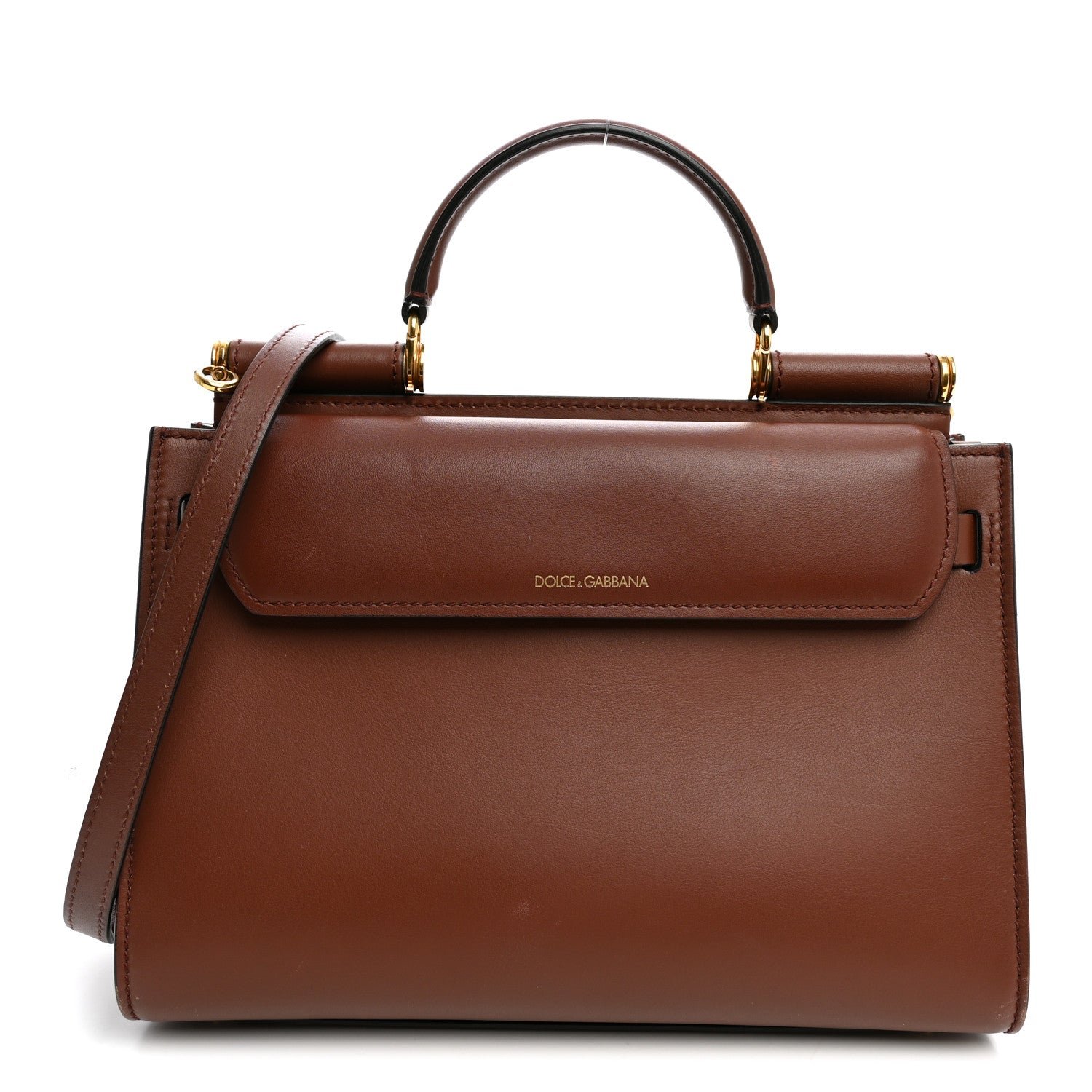 Dolce & Gabbana Vitello Morbido Small Sicily 62 Bag Terra Sicilia Ebano
