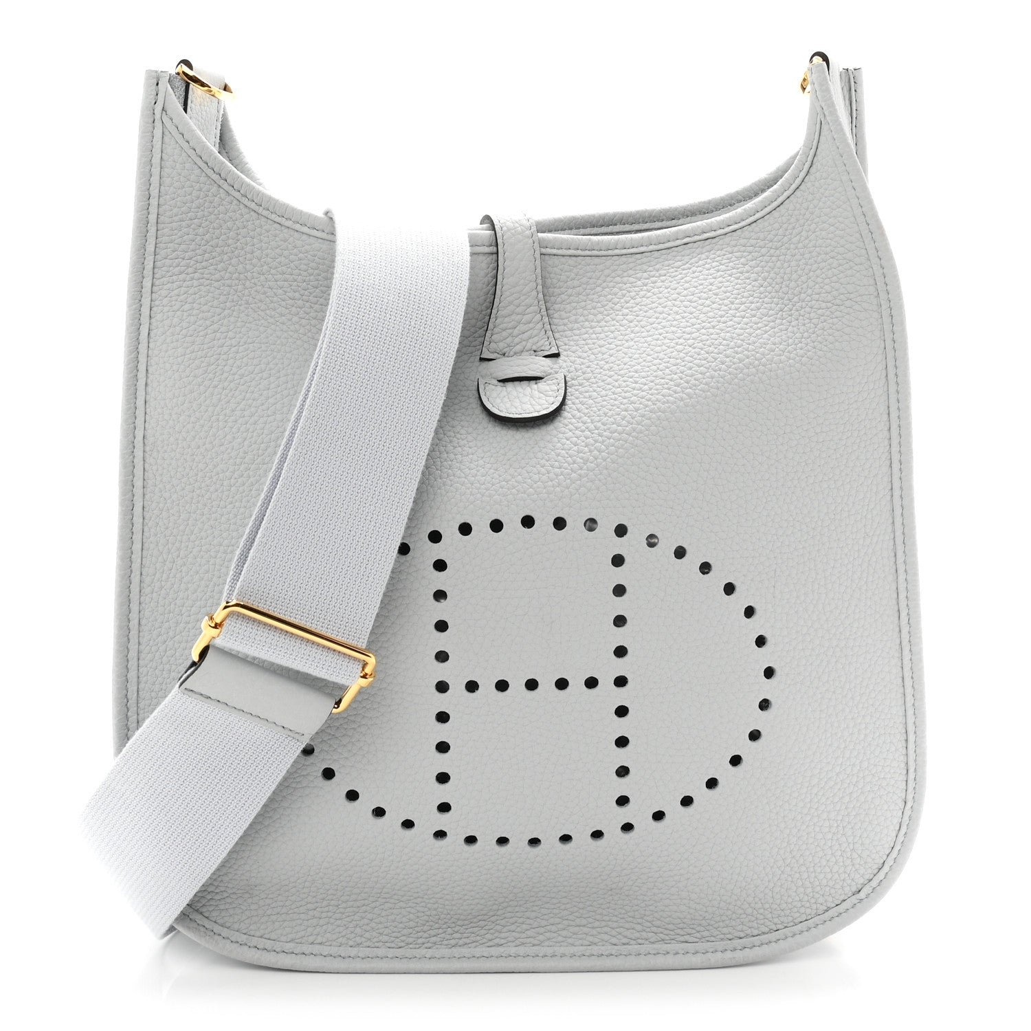 Hermes Hermes Taurillon Clemence Evelyne III PM Bleu Pale