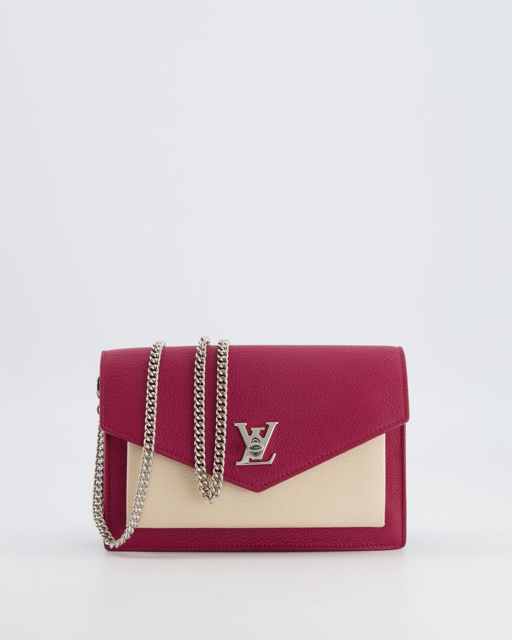 Louis Vuitton Louis Vuitton Raspberry Pink, Cream and Grey Mylockme Mini Bag with Silver Hardware RRP £1,450