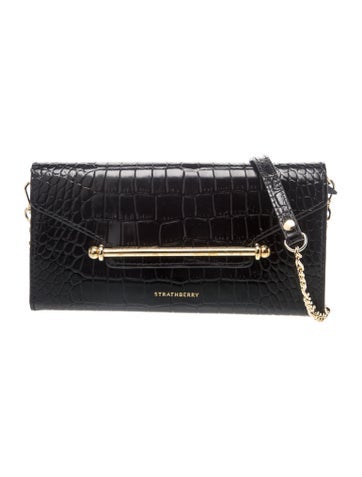 Strathberry Leather Multrees Croc Embossed Leather
