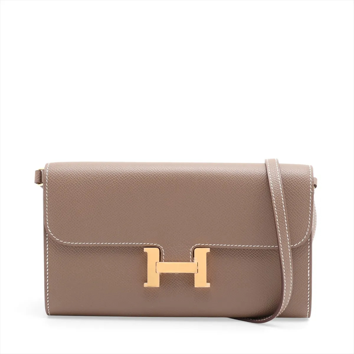 Hermès Constance Long Togo Veau Epsom Etoupe Gold Metal Fittings