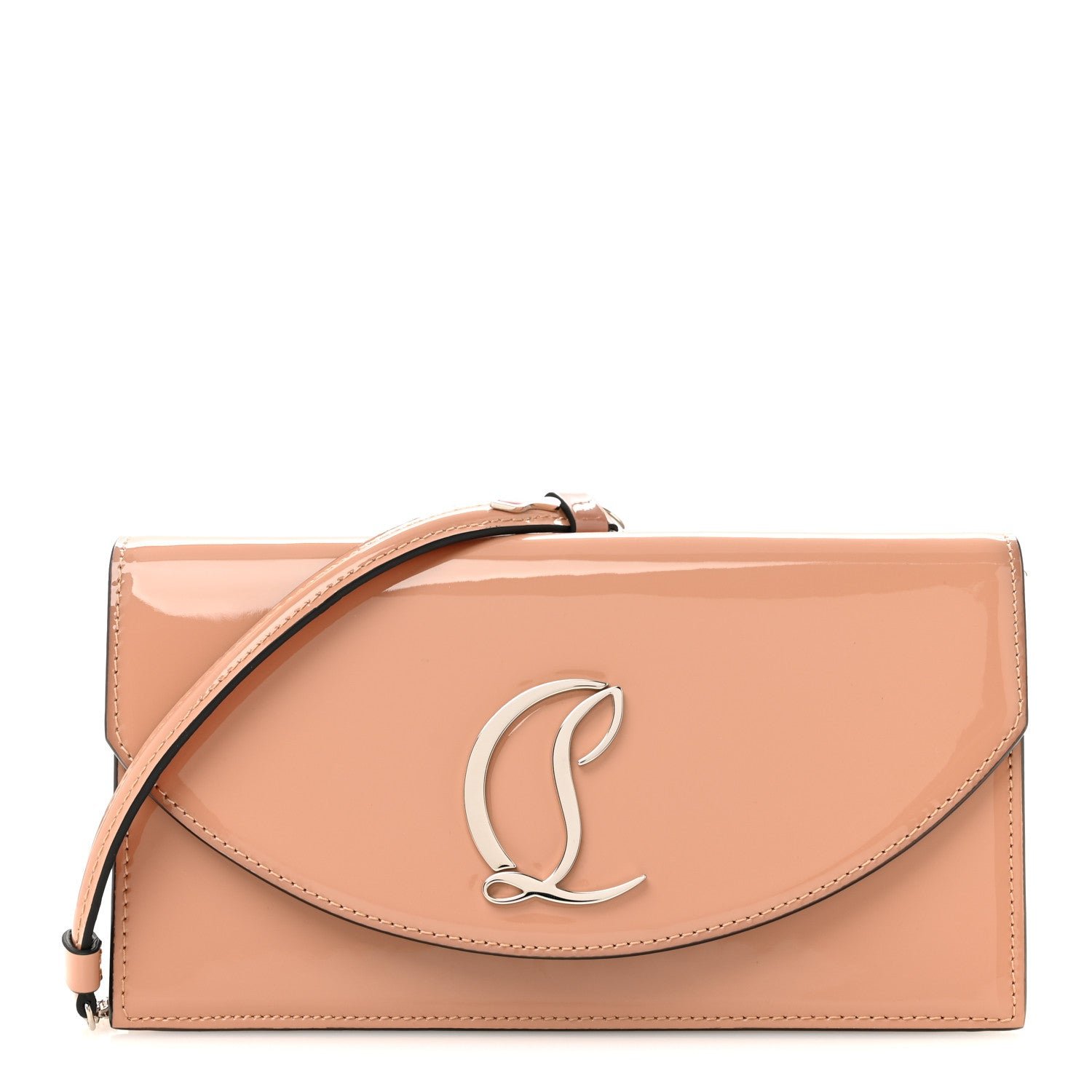 Christian Louboutin Patent Calfskin Loubi54 Crossbody Clutch Blush