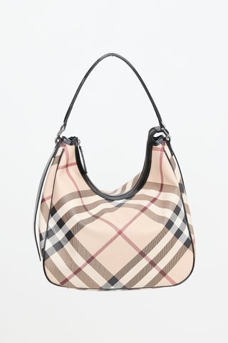 Patent & Coated Canvas Check Bag