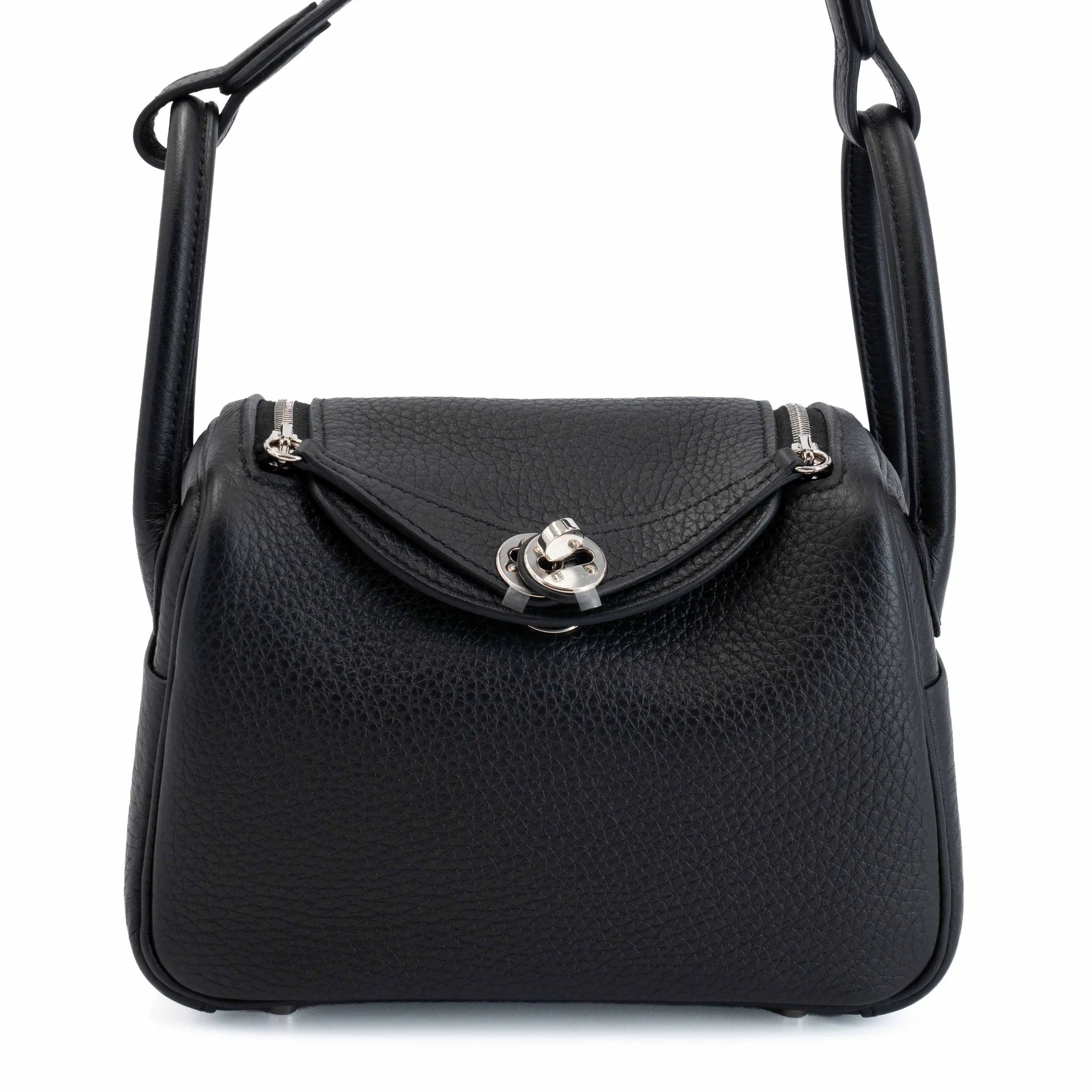 Excellent ( Rank SA ) HERMÈS Mini Lindy Noir (89) Clemence Palladium hardware K (2025)