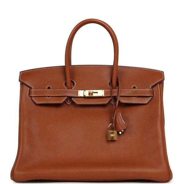 Pre-owned Hermes Birkin 35 Fauve Barenia Faubourg Gold Hardware