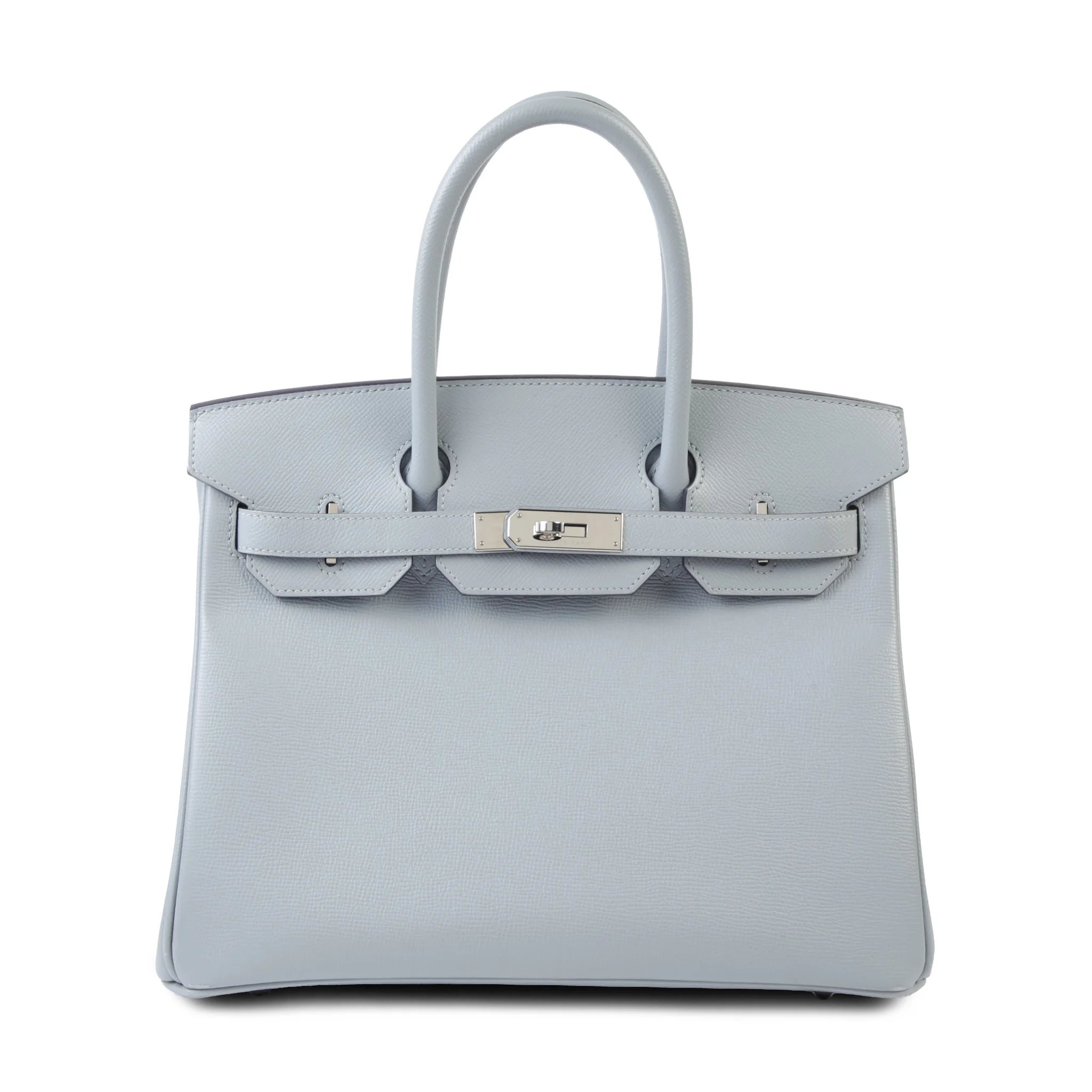Good ( Rank AB) HERMÈS Birkin 30 Bleu Glacier (8U) Epsom Palladium hardware T (2015)