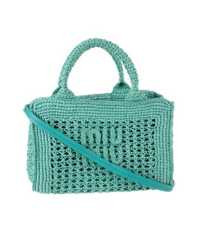 Miu Miu Miu Raffia Top Handle Bag