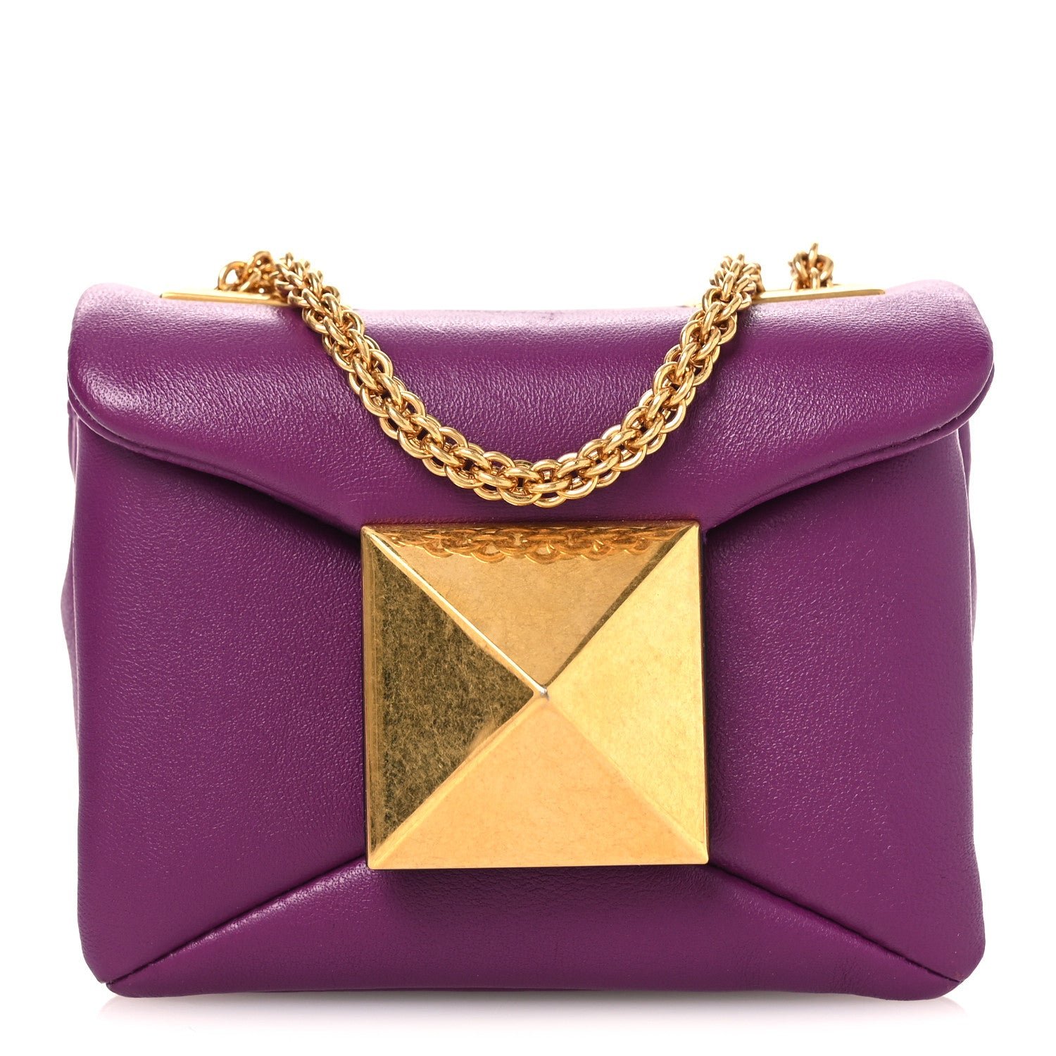 Valentino Garavani Nappa Micro One Stud Chain Bag Prune