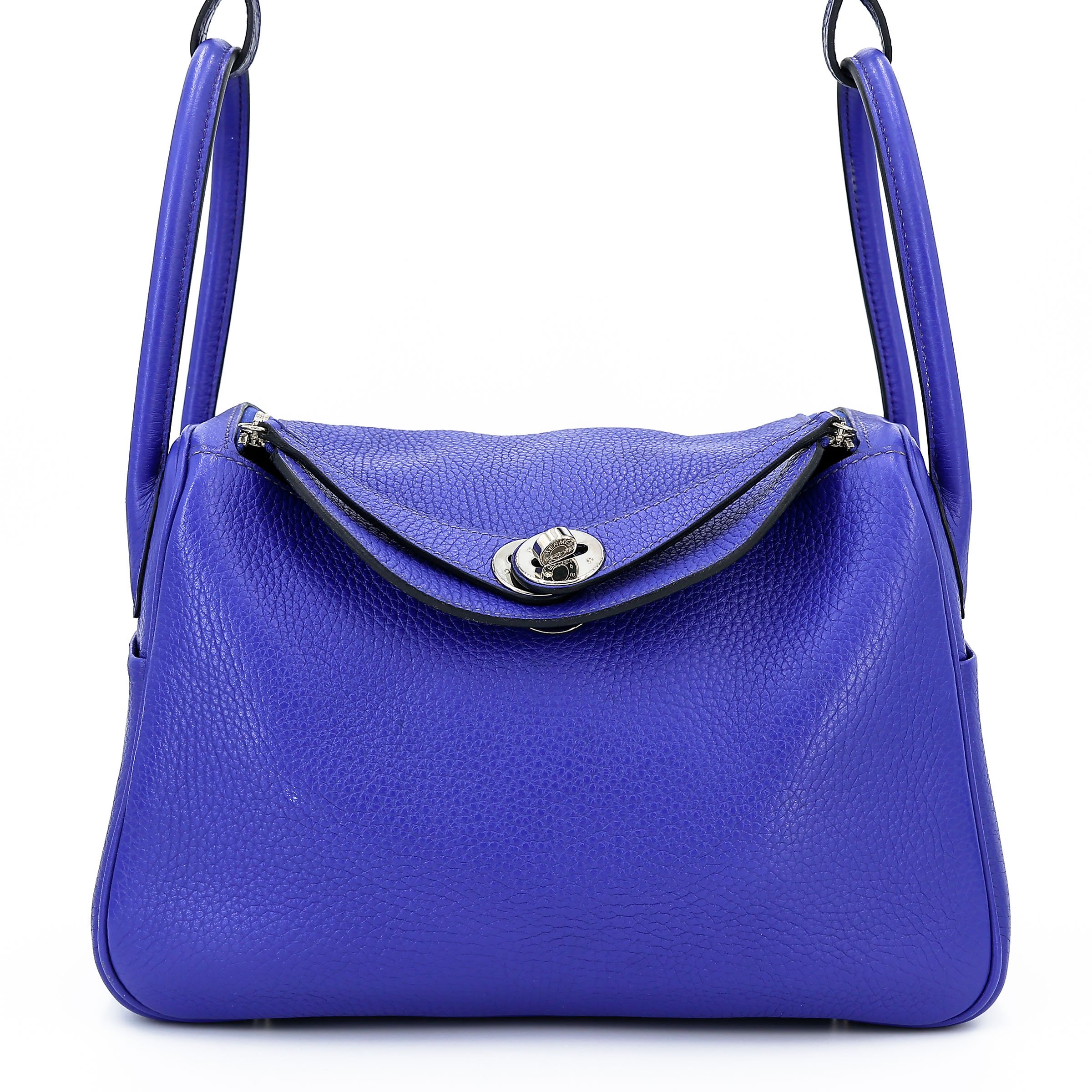 Hermes Lindy 26 Touch Bleu Electrique (7T) Clemence Matte Niloticus Crocodile Palladium hardware A (2017)