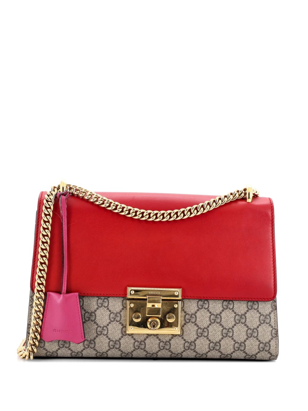 Padlock GG Coated Canvas and Leather Medium shoulder bag