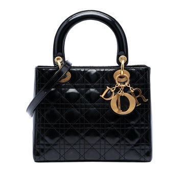 Medium Patent Cannage Lady Dior
