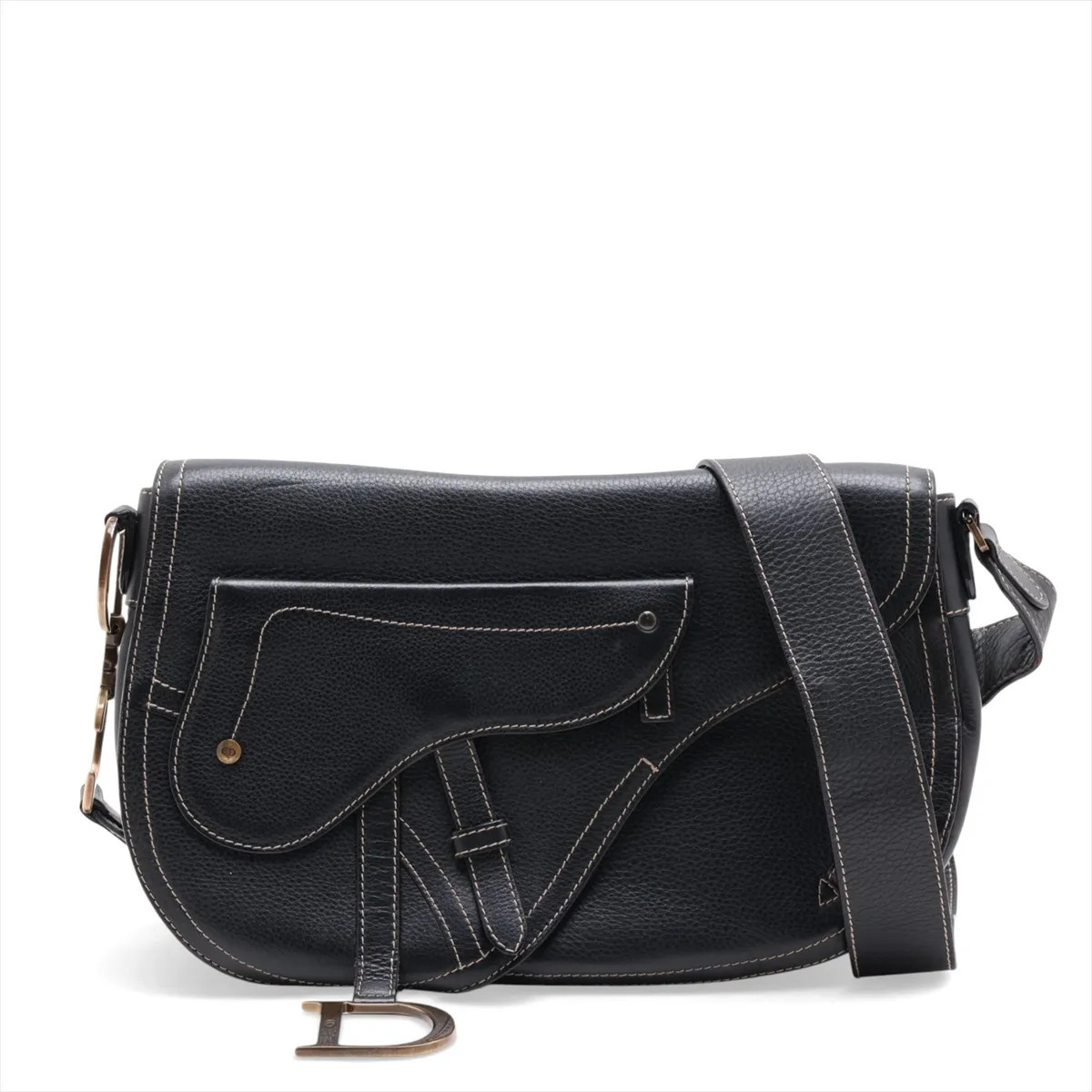 Christian Dior Saddle Leather Shoulder bag Black