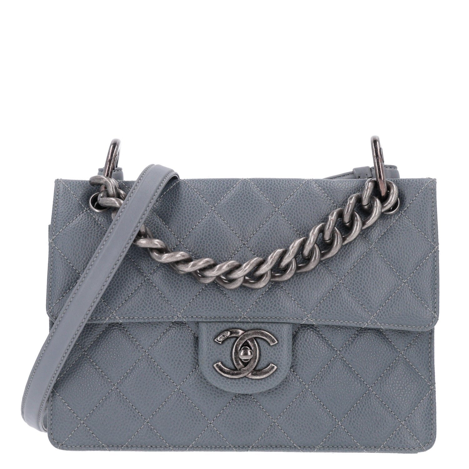 Chanel Caviar Quilted Small Retro Class Flap Grey