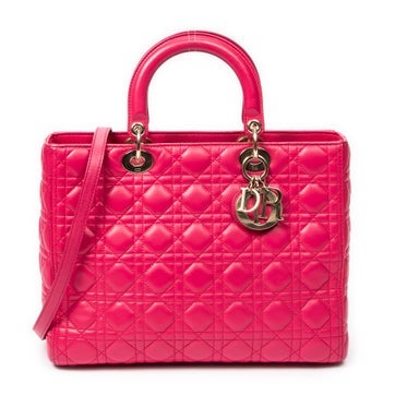 Leather Large Lady Dior Zip