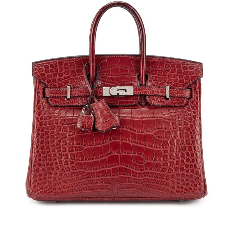 Hermes Rouge H Matte Alligator Birkin 25 Palladium Hardware, 2008