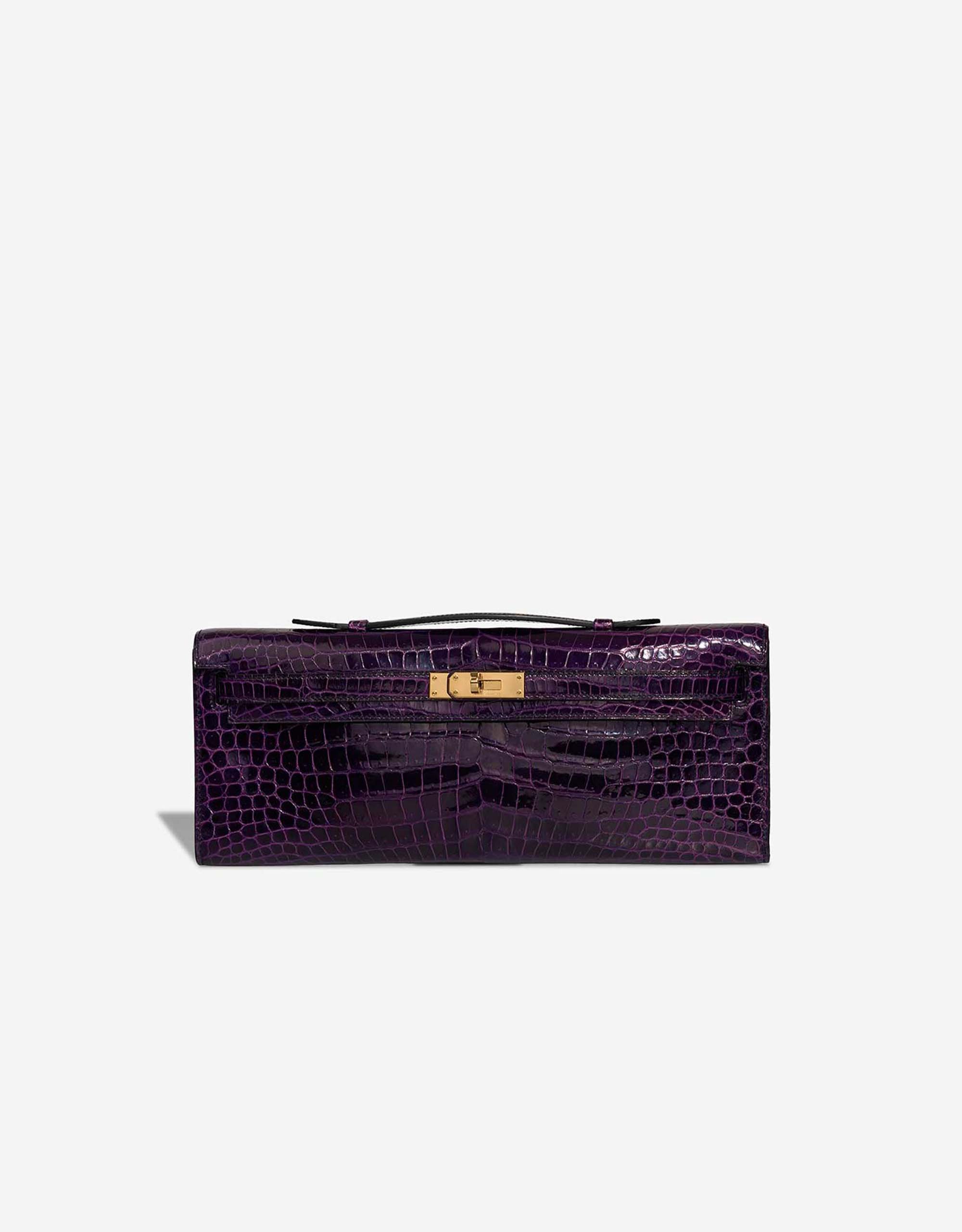 
		Kelly Cut Clutch Porosus Crocodile Amethyst    
