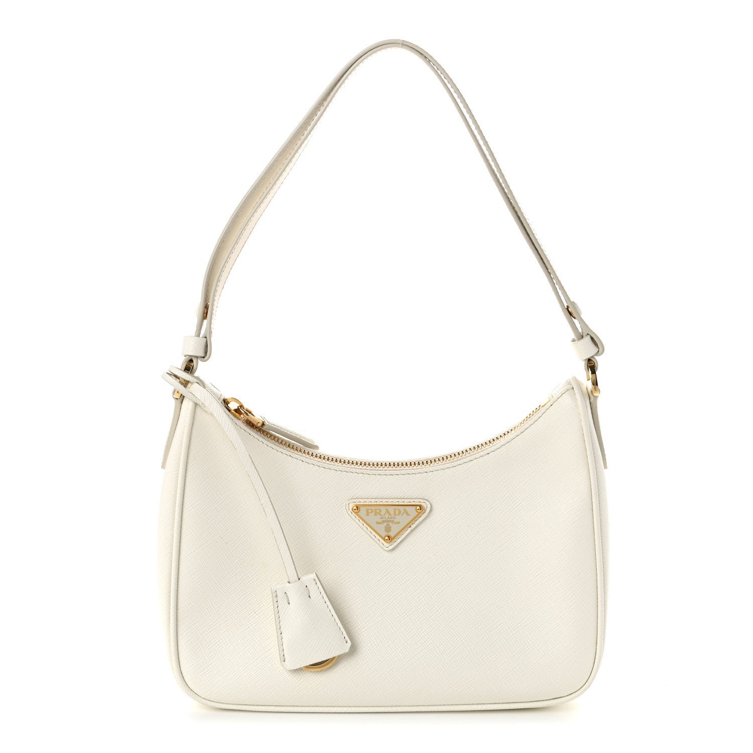 Prada Saffiano Lux Mini Re-Edition Shoulder Bag White