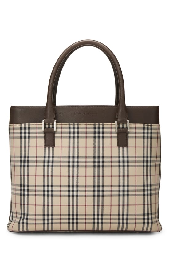 Brown House Check Jacquard Handbag Medium
