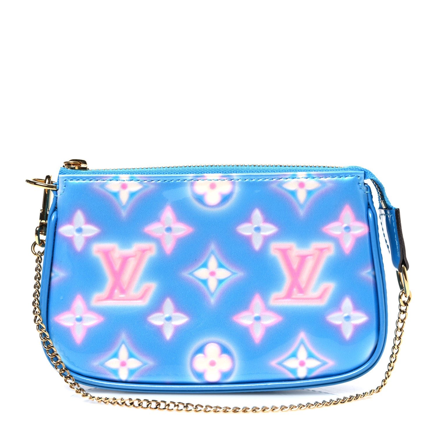 Louis Vuitton Vernis Valentine Mini Pochette Accessories Baby Blue Neon