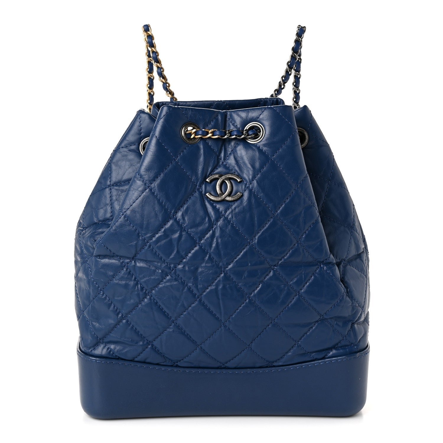 Chanel Aged Calfskin Quilted Small Gabrielle Backpack Blue