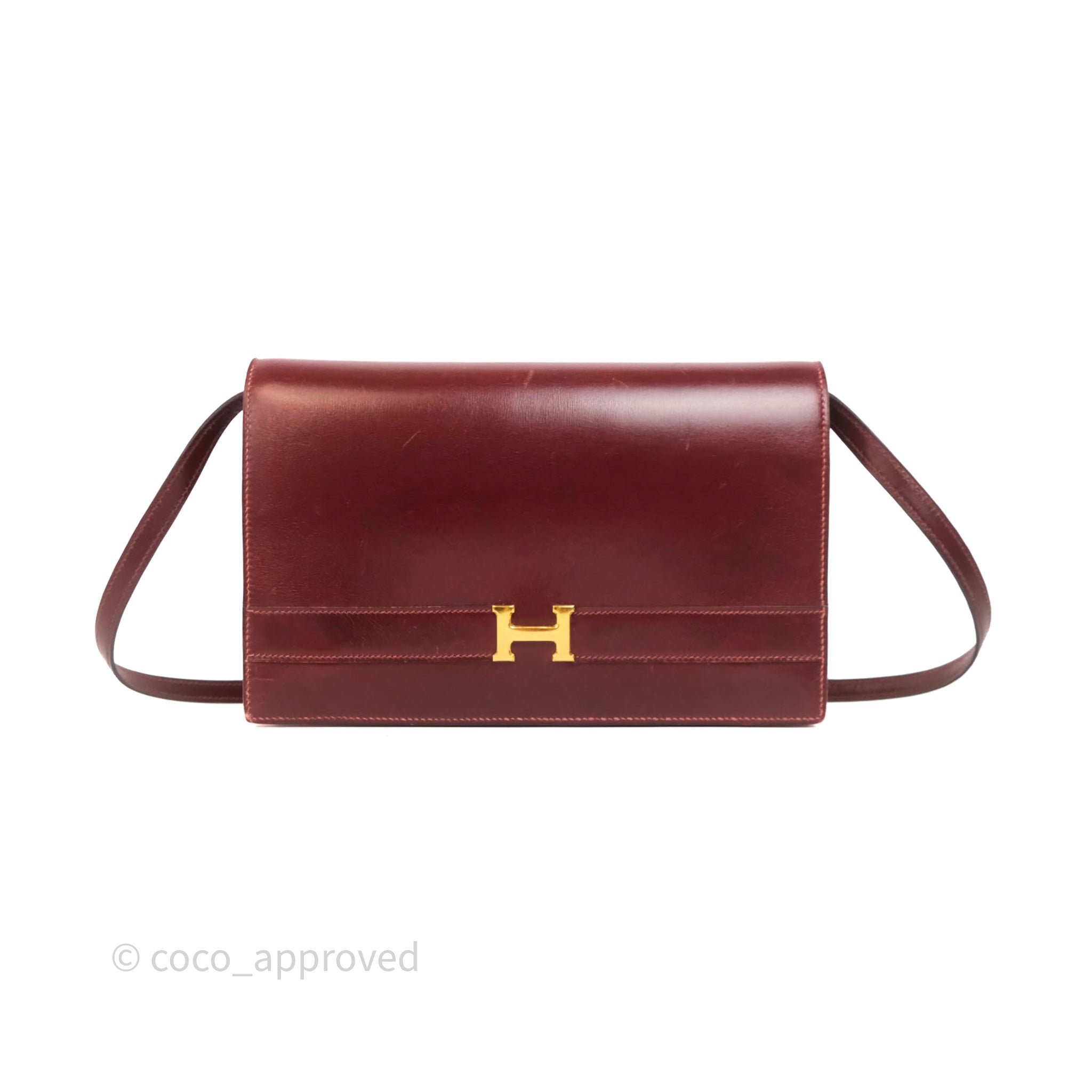 Hermès Annie Shoulder Bag Rouge H Box Gold Hardware