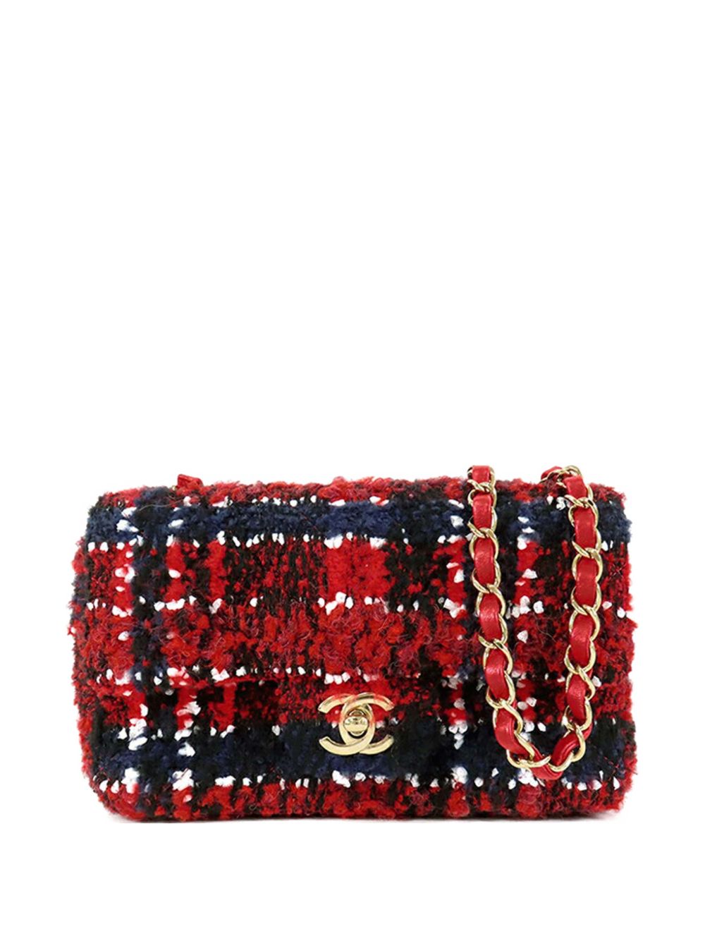 2021-2025 Mini Rectangular Classic Tweed Plaid Single Flap crossbody bag