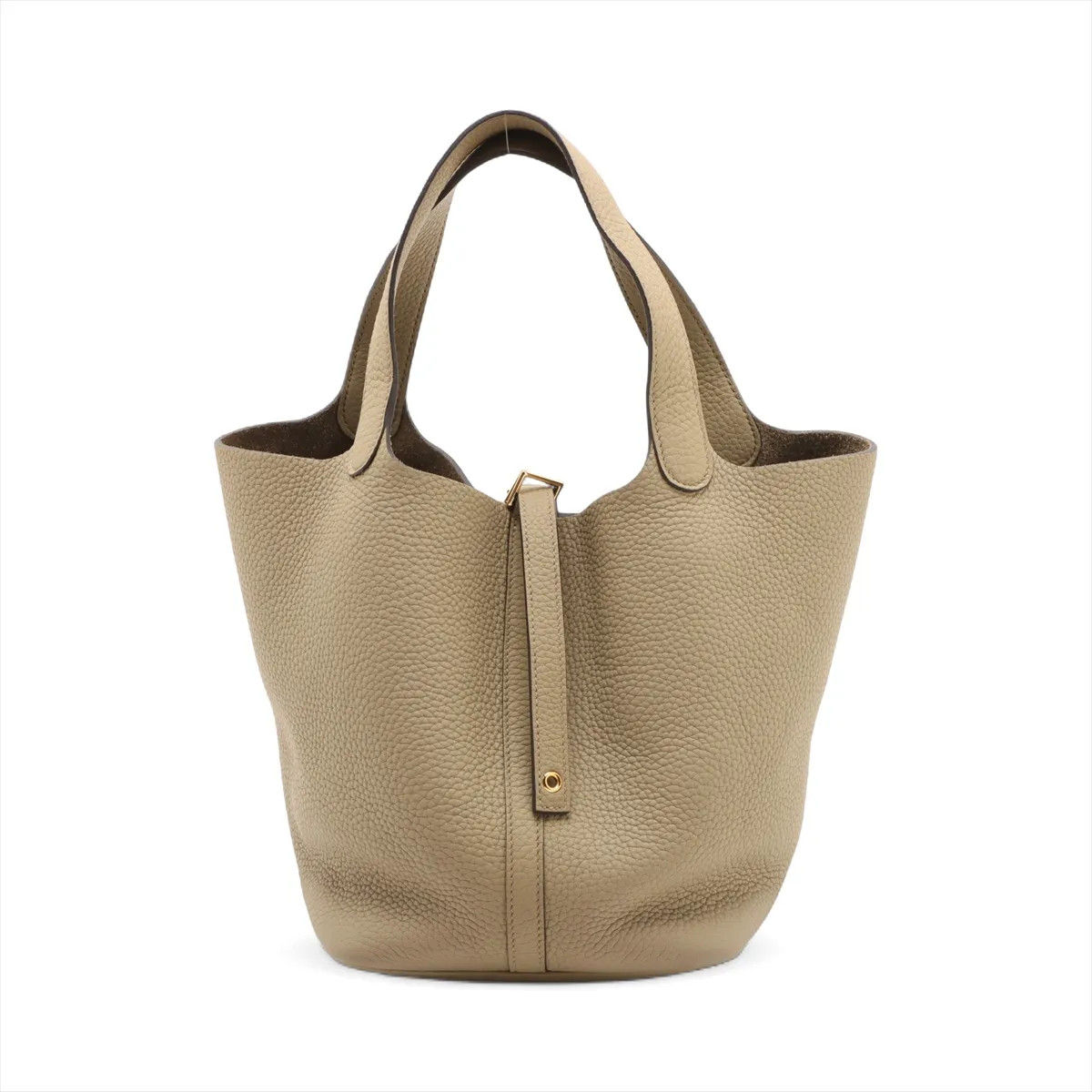 Hermès Picotin Lock 22 MM Taurillon Clemence beige malfa Gold Metal Fittings W: