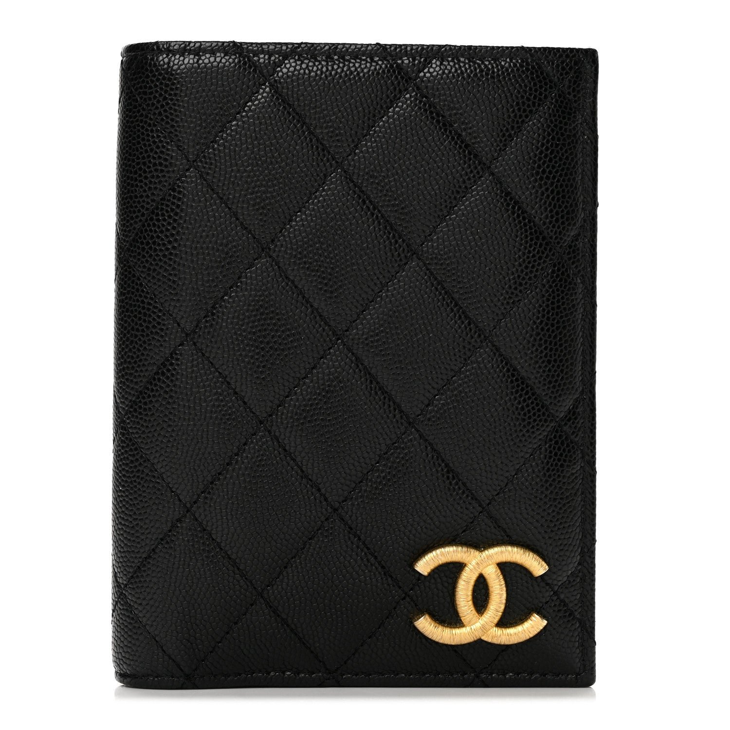 Chanel Caviar Quilted CC Passport Holder Black
