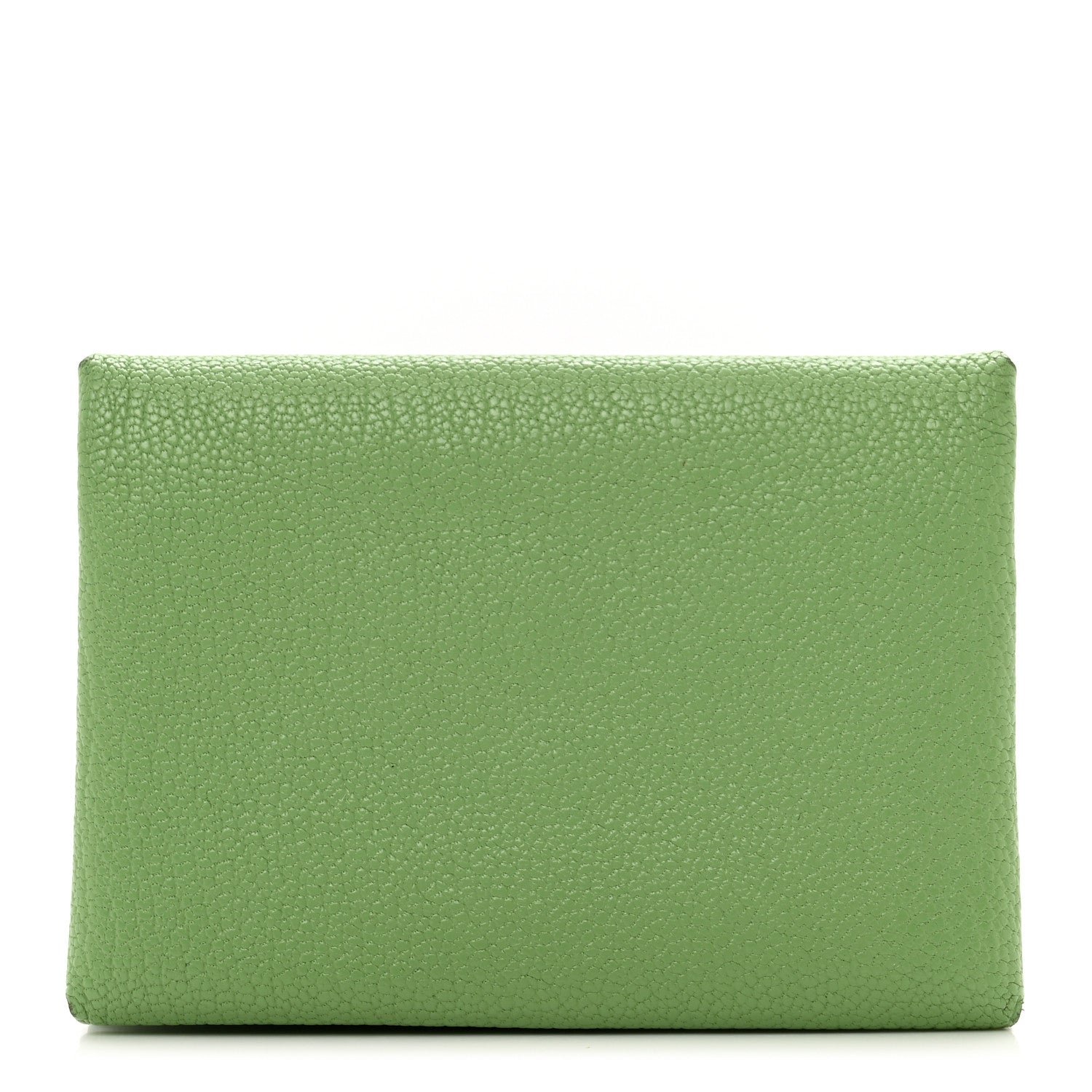 Hermes Chevre Mysore Verso Calvi Duo Card Case Vert Criquet Rose Lipstick