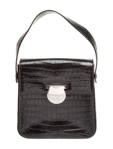 Embossed Leather Top Handle Bag