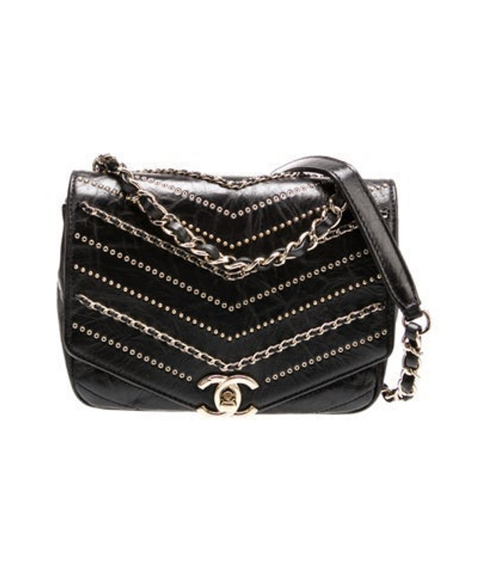 Chanel Mini Chevron Studded Flap Bag