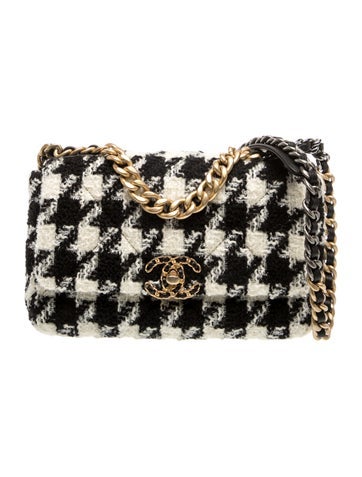 Houndstooth Tweed Medium 19 Flap Bag