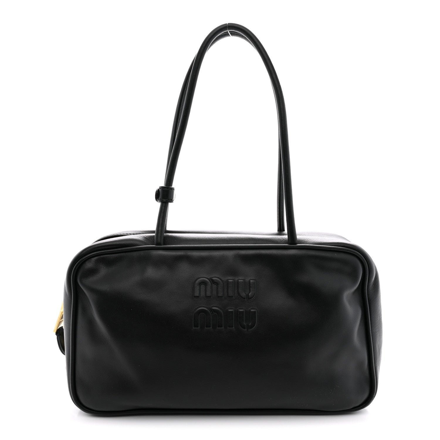 Miu Miu Calfskin Softy Medium Beau Top Handle Bag Black