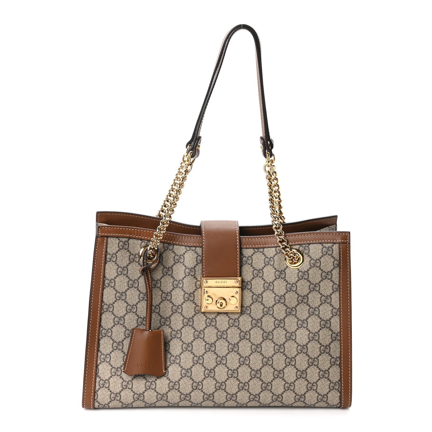 Gucci GG Supreme Monogram Medium Padlock Tote Beige Cuir