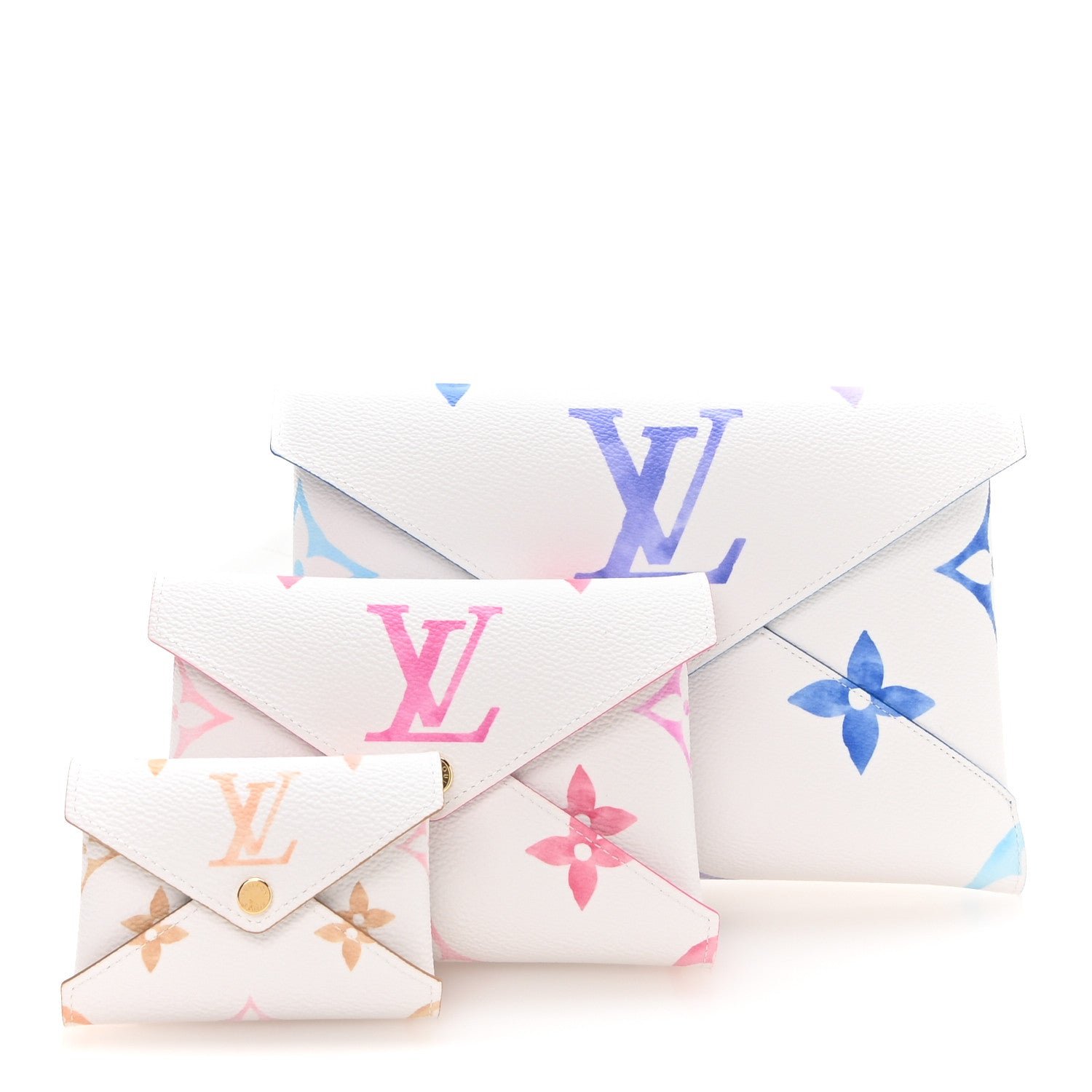 Louis Vuitton Monogram Giant By The Pool Kirigami Pochette Set Blue Rose Beige